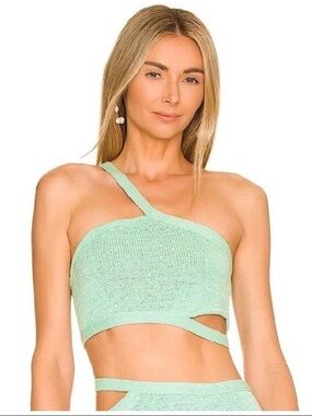 cult gaia Aloe Green Knit Midi Skirt